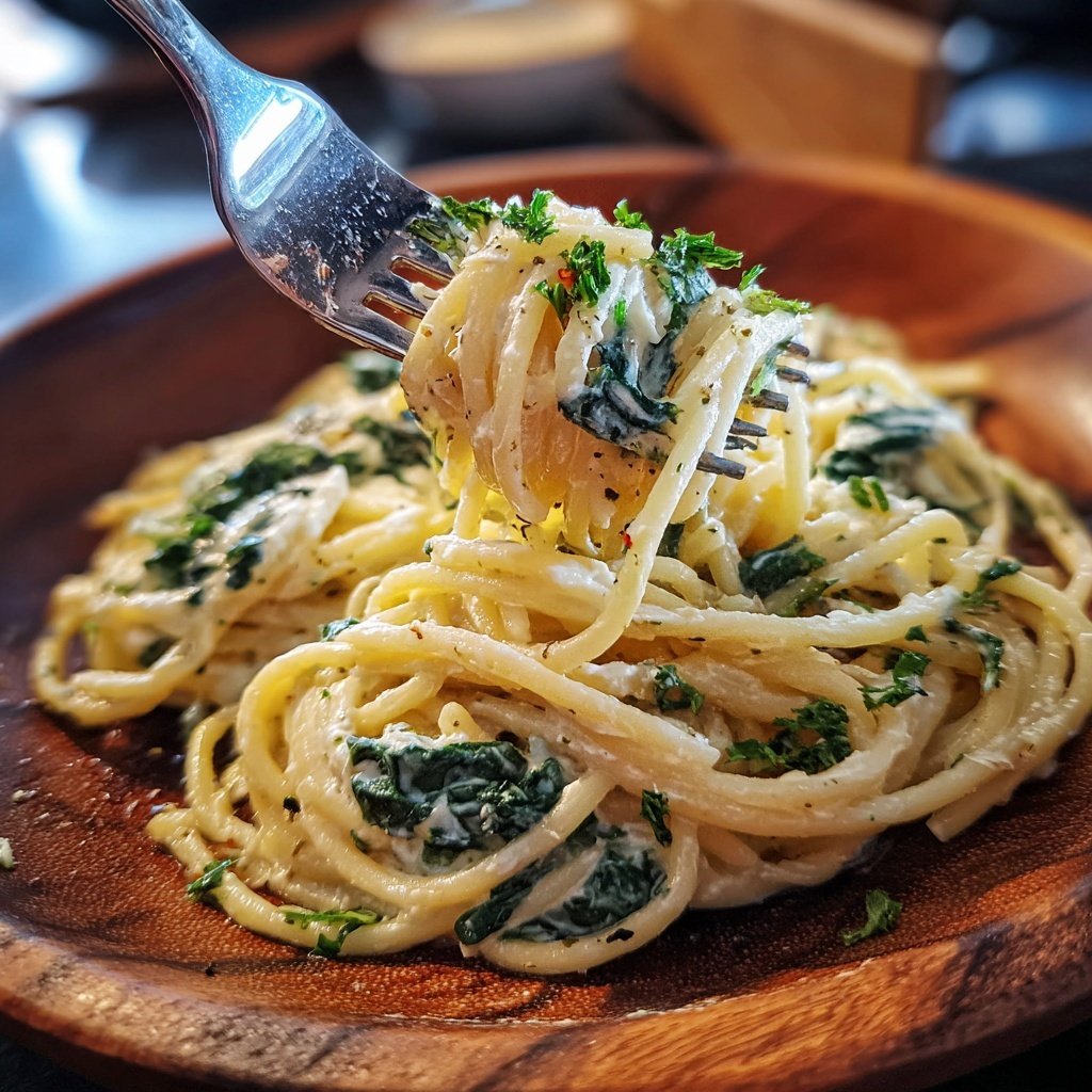 Spaghetti mit Spinat und Ricotta