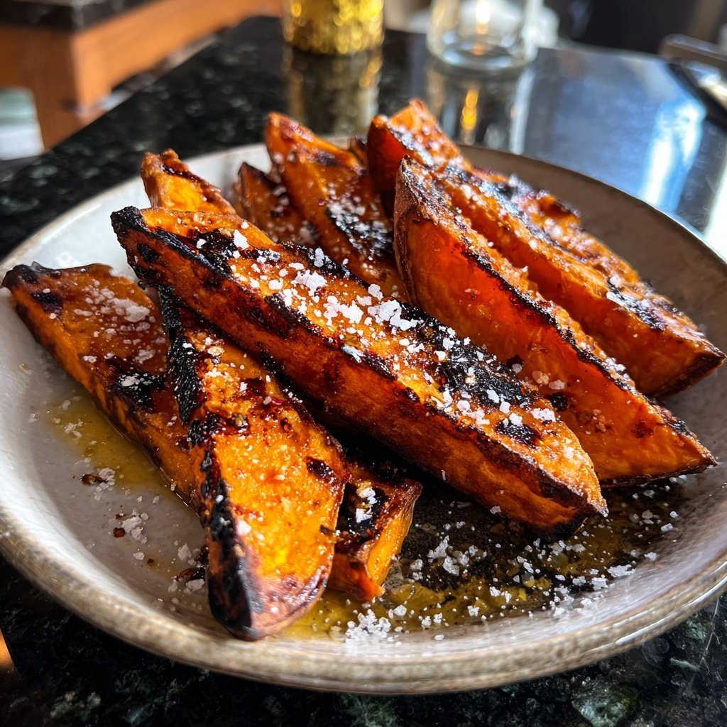 Gegrillte Süßkartoffeln Spalten