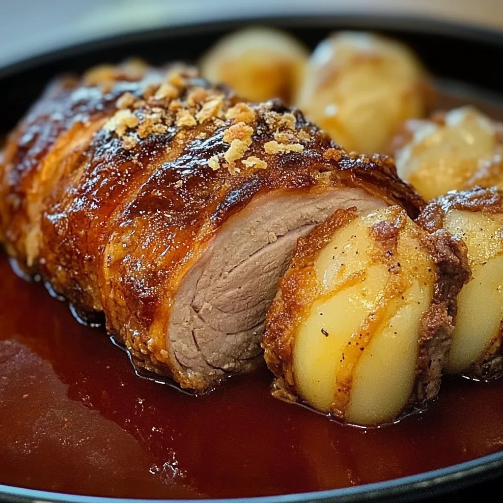 Geschmorte dicke Rippe in Malzbier-Kümmeljus