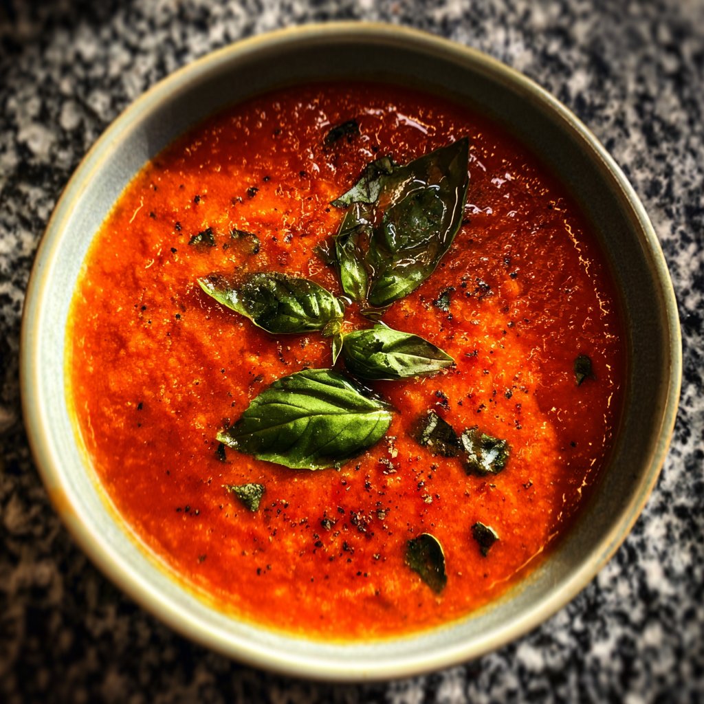 Tomatensuppe mit Basilikum
