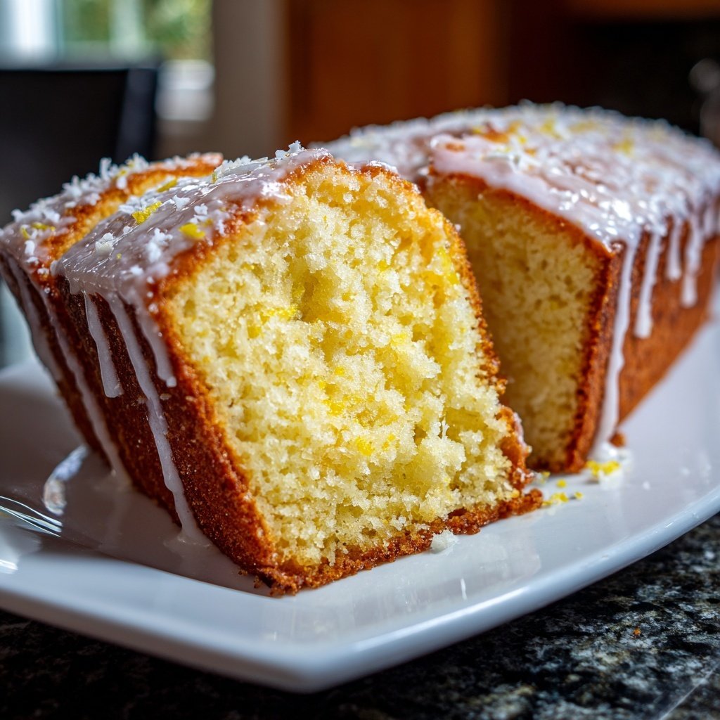 Saftiger Zitronenkuchen mit Kokos