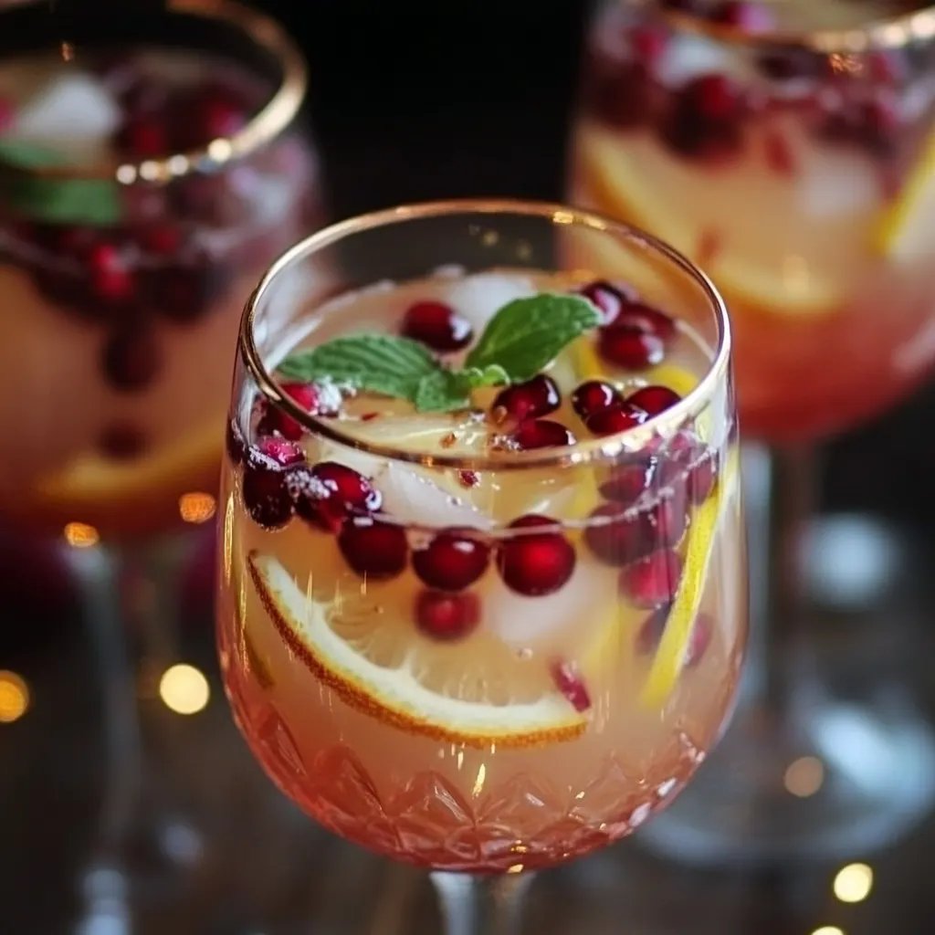 Alkoholfreier Weihnachtscocktail mit Granatapfel