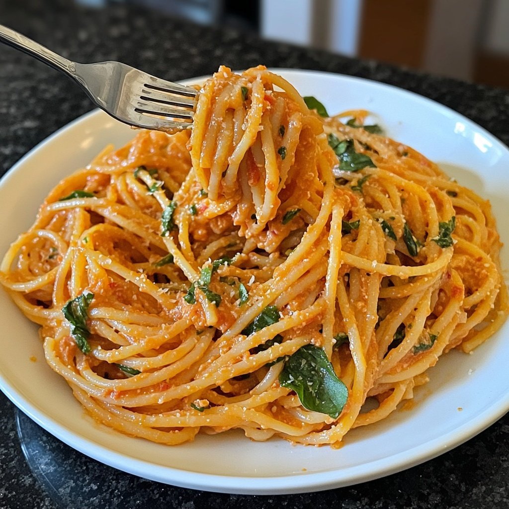 Spaghetti mit Tomaten-Basilikum-Sauce