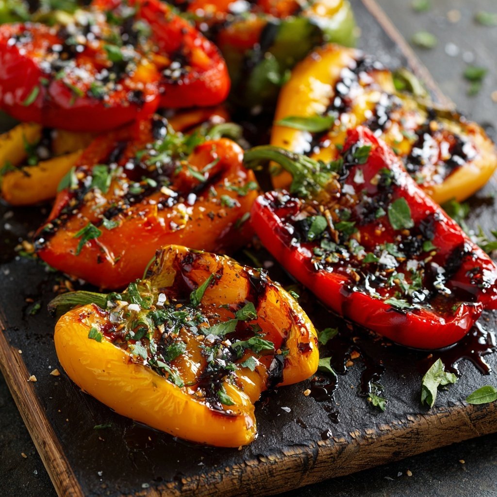 Gegrillte Paprika Mit Balsamico