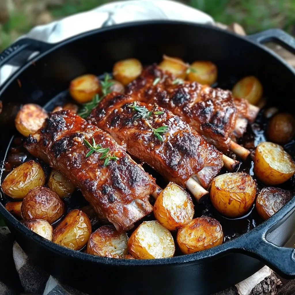 Spareribs mit Kartoffeln aus dem Dutch-Oven