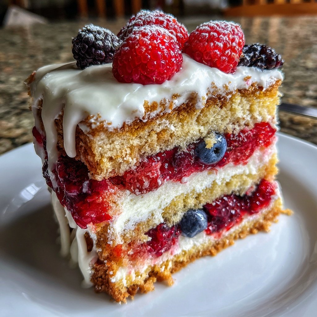 Kuchen zum Valentinstag mit Beeren