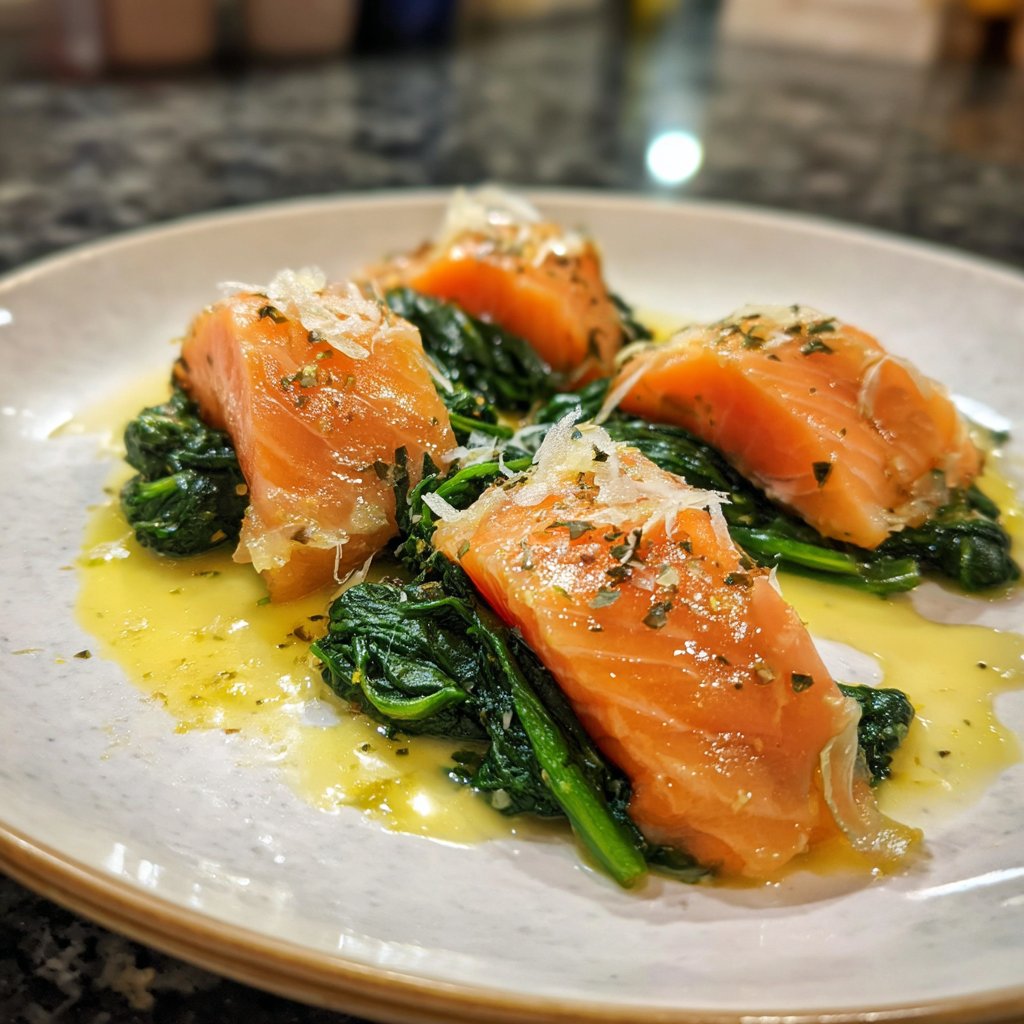 Lachs auf Spinatbett