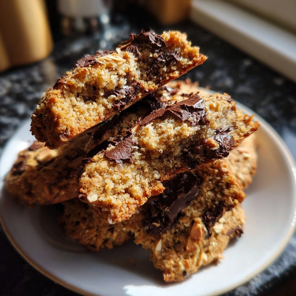 Weiche Mandel-Zimt-Cookies mit dunkler Schokolade